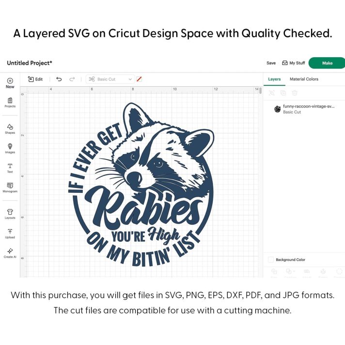 Funny Raccoon Vintage Svg Png 7728 Cricut