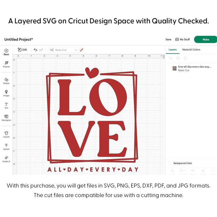 Love All Day Every Day Svg Png 7808 Cricut