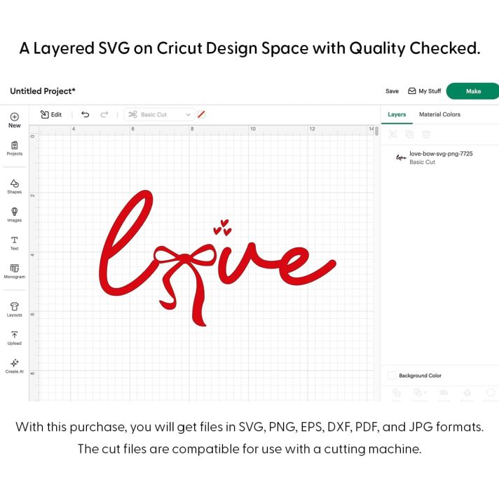 Love Bow Svg Png 7725 Cricut