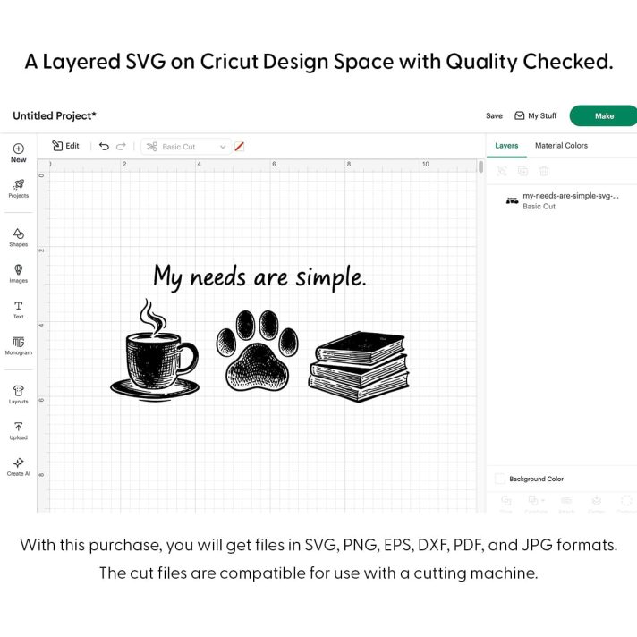 My Needs Are Simple Svg Png 7917 Cricut