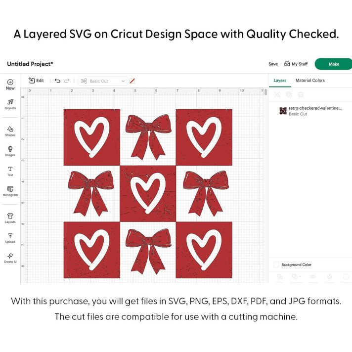Retro Checkered Valentines Svg Png 7791 Cricut