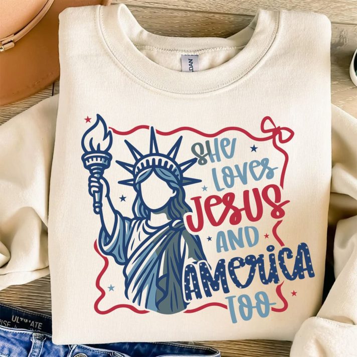 She Loves Jesus America Patriotic Svg Png 7859 A