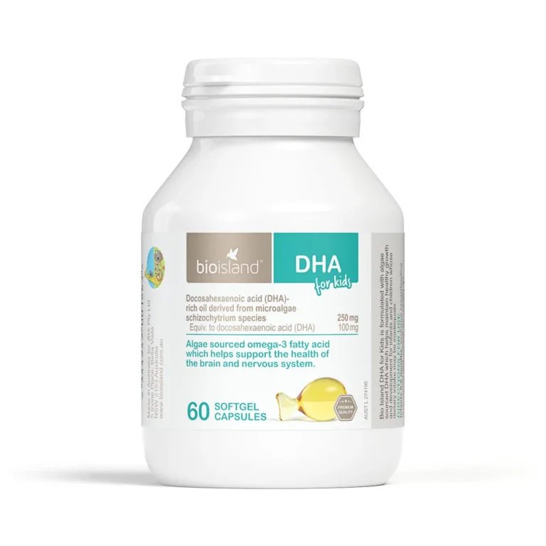 Bio Island 兒童海藻油DHA 100毫克60粒完整產品包裝正面