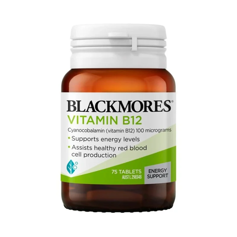Blackmores 澳佳寶 Vitamin B12 維他命B12 100微克75片完整產品包裝正面