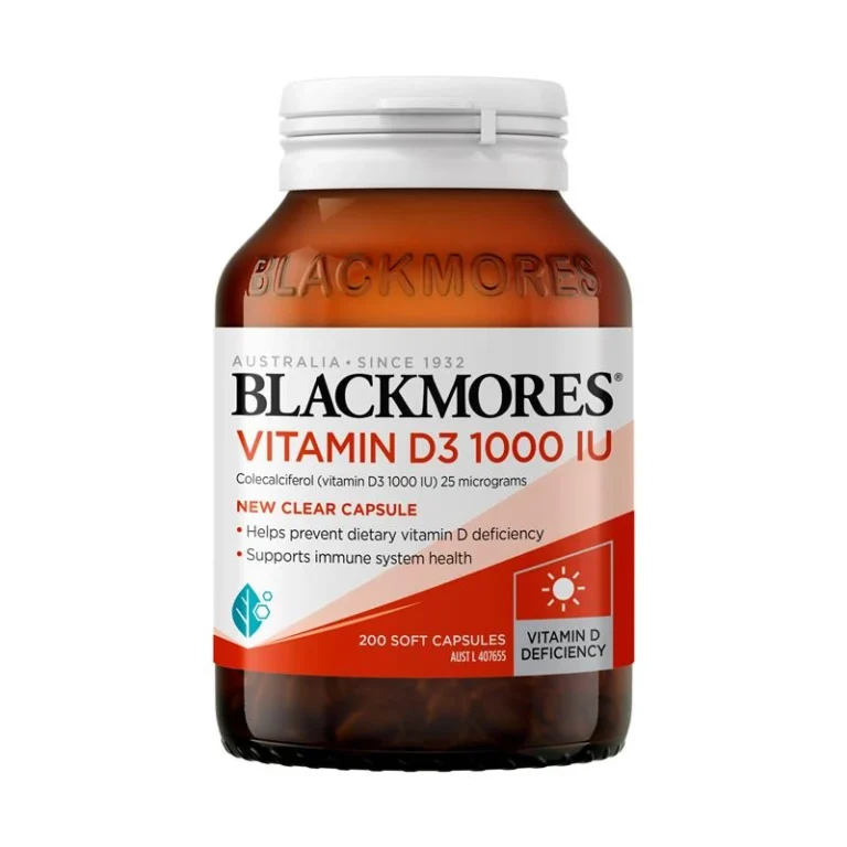 Blackmores 澳佳寶 Vitamin D3 維他命D3 1000IU 200粒膠囊完整產品包裝正面