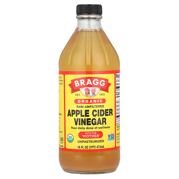 Bragg 有機原味蘋果醋（含醋母）473ml 完整瓶身正面