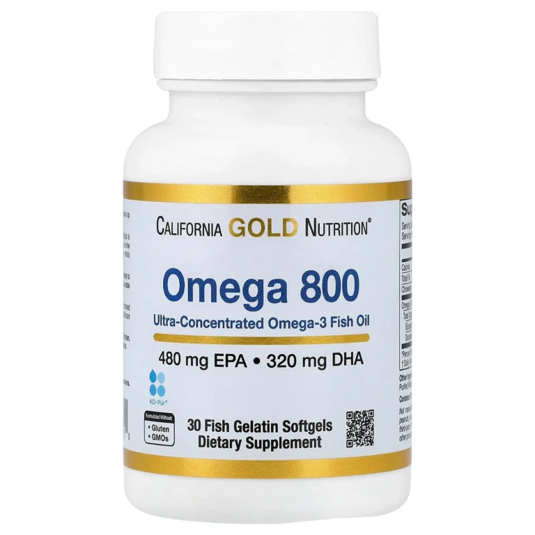 California Gold Nutrition Omega 800 濃縮魚油30粒完整產品包裝正面