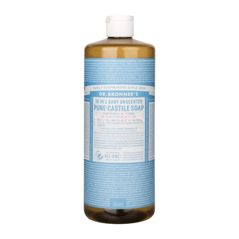 Dr. Bronner’s Baby Unscented 無香皂液 946ml 完整樽身及成分標籤