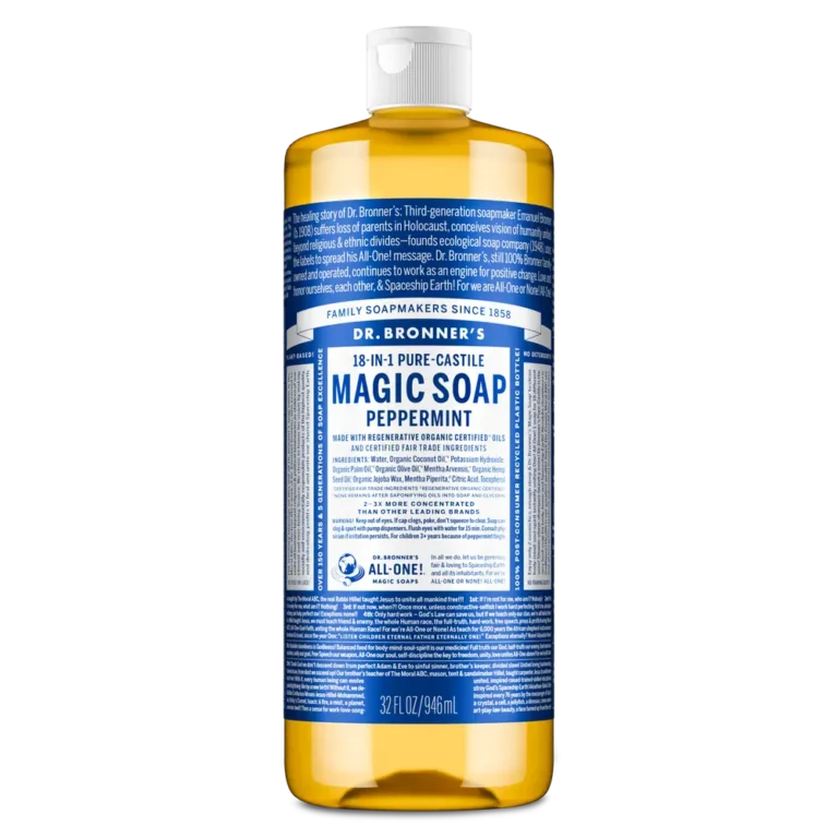Dr. Bronner’s 薄荷純卡斯提爾液體皂946ml藍色樽身完整包裝