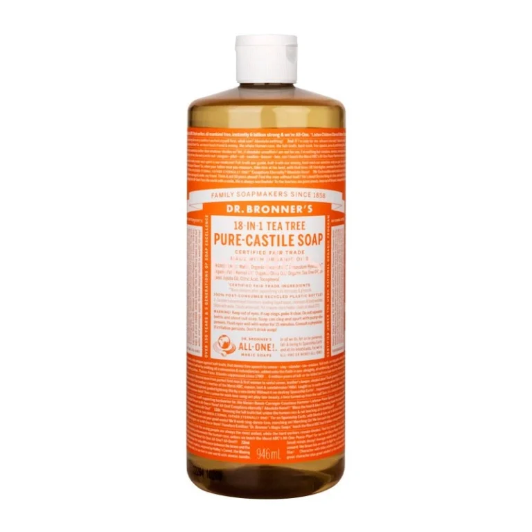 Dr. Bronner’s 茶樹 Pure-Castile 多用途皂液946ml完整包裝正面