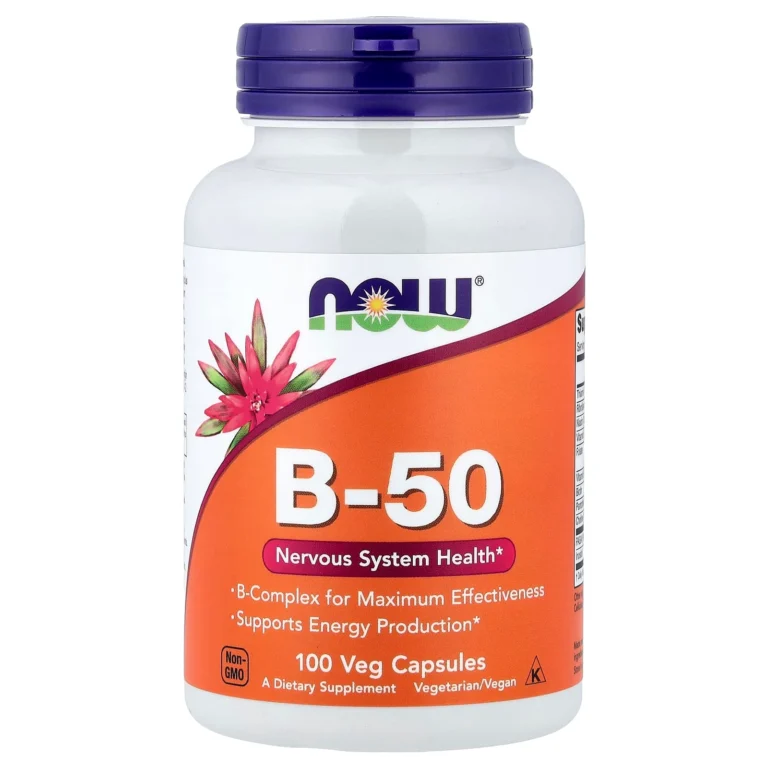NOW Foods B-50 綜合維他命B 100粒素食膠囊 完整正面包裝外觀