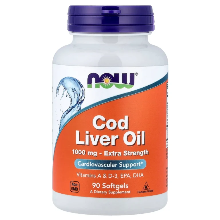 NOW Foods 特強鱈魚肝油1000毫克90粒完整產品包裝正面