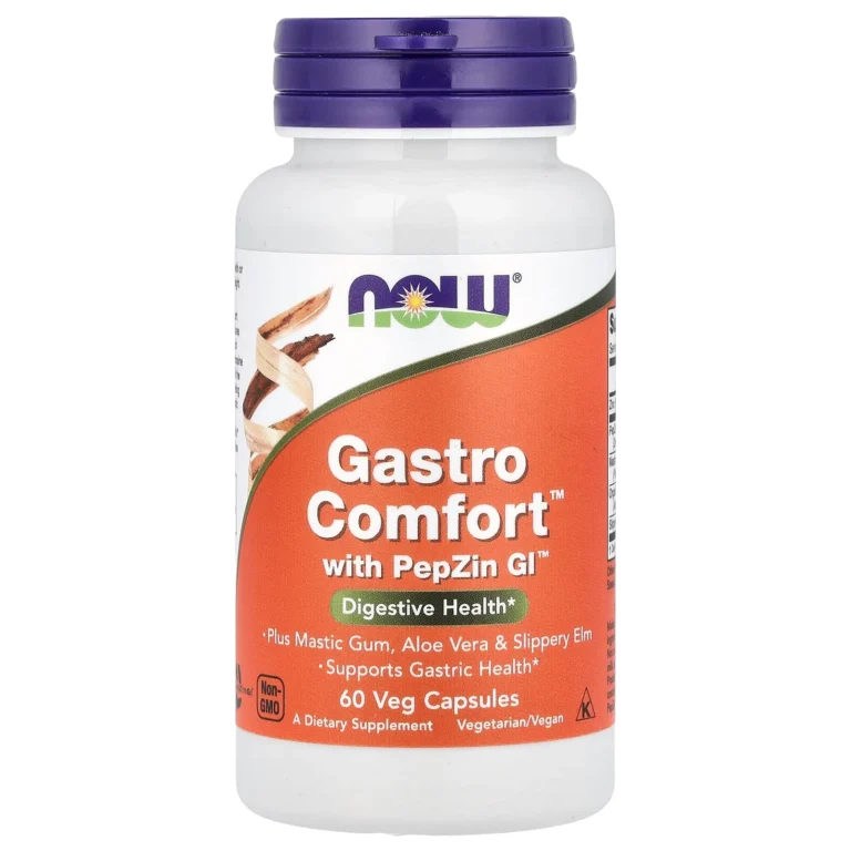 NOW Foods Gastro Comfort 胃部保健配方 60粒素食膠囊完整產品包裝正面