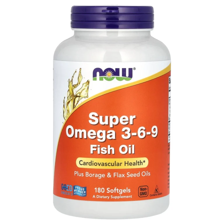 NOW Foods Super Omega 3-6-9 1200毫克180粒軟膠囊完整產品包裝正面