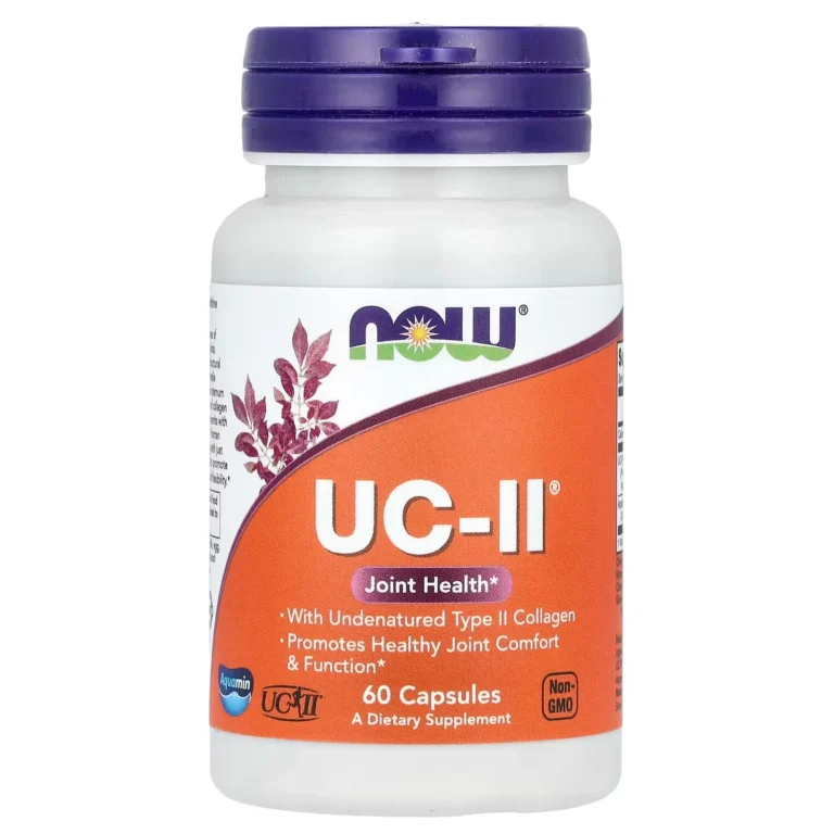 NOW Foods UC-II 標準化雞軟骨40毫克 60粒膠囊 完整正面包裝外觀