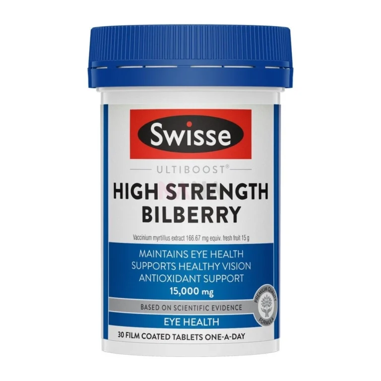 Swisse Ultiboost 高濃度山桑子15000mg護眼片30片完整產品包裝正面