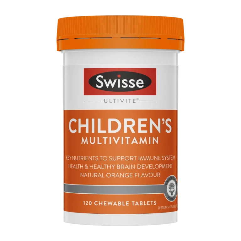 Swisse Ultivite 兒童多元維他命橙味咀嚼片120片完整產品包裝正面
